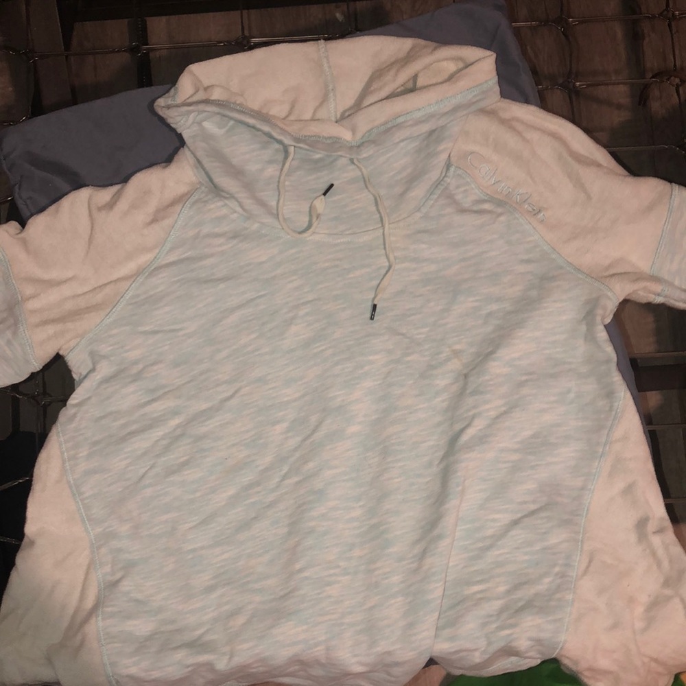 Blue and light blue to white calvin klein hoodie